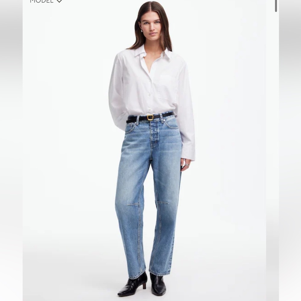 Madewell Darted Barrel Jean in Dobbins Wash - Size 27